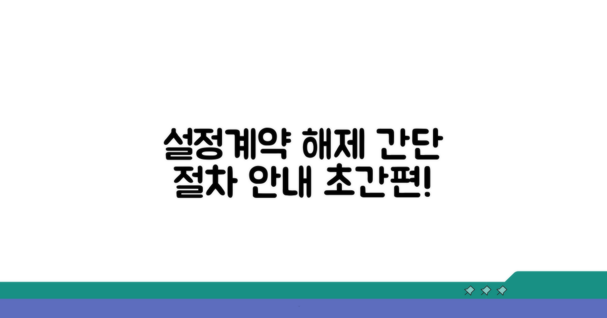 설정계약 해제, 알기 쉬운 절차 안내