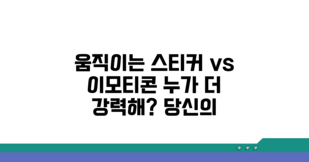 움직이는 스티커 vs 이모티콘 비교