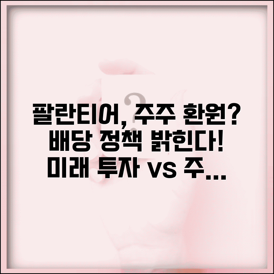 팔란티어 배당 정책 계획 | 팔란티어 주주 환원 정책