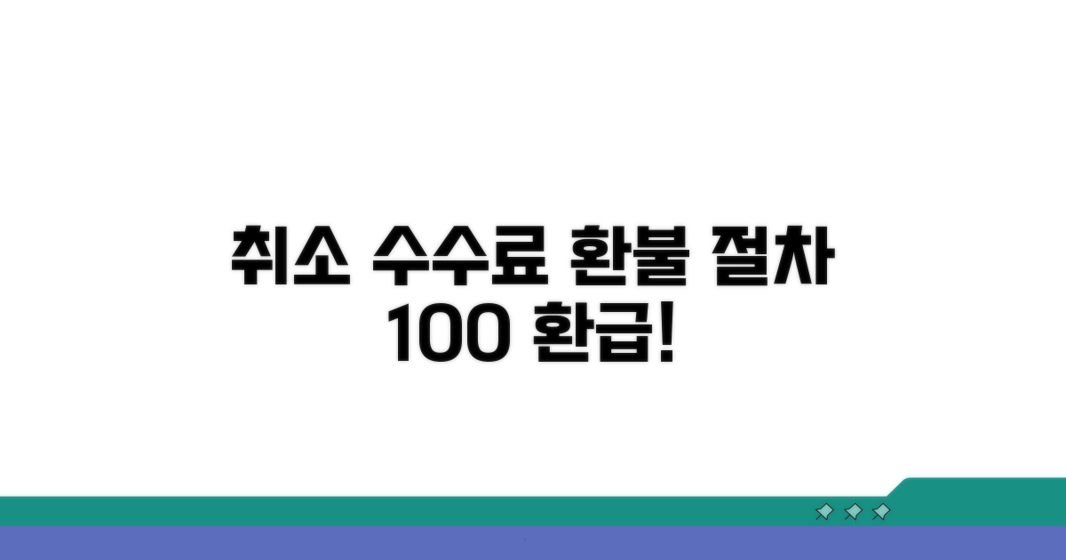 취소 수수료 환불 절차 안내
