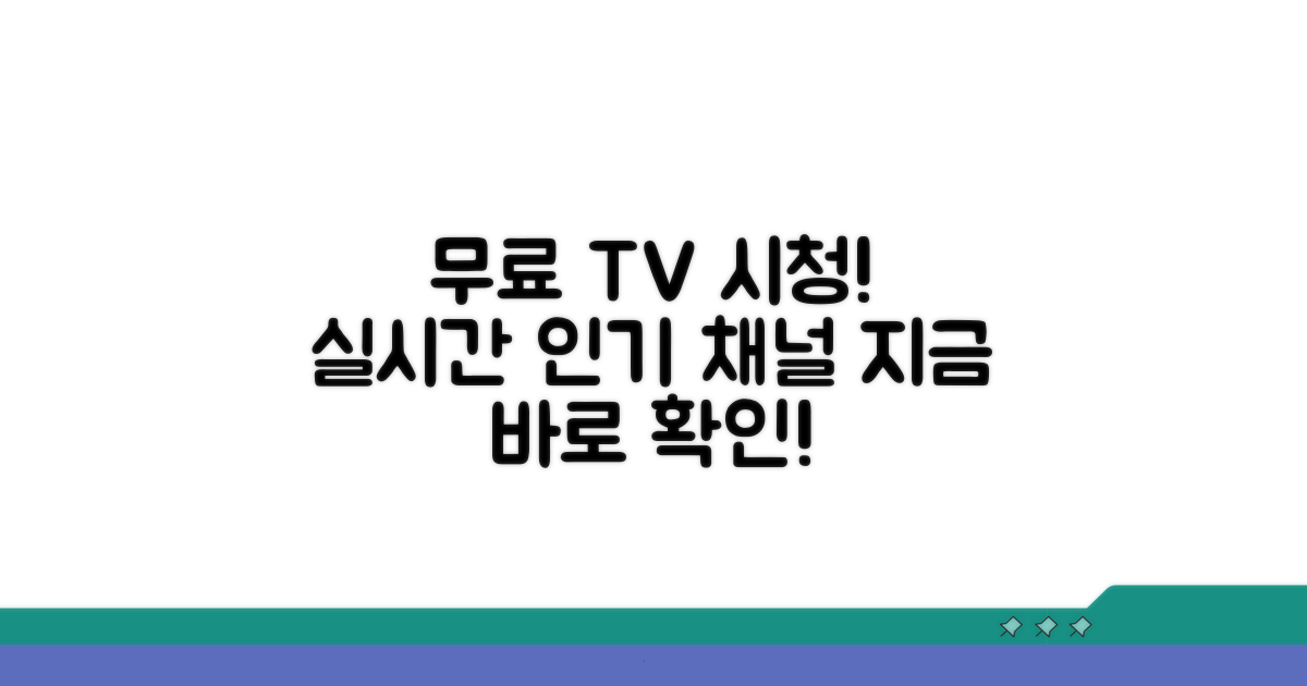 무료 실시간 TV 시청 사이트 추천