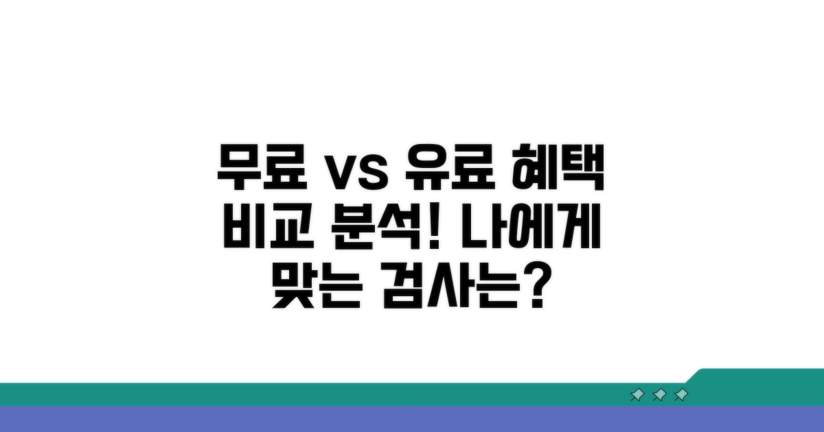 무료/유료 검사 구분과 혜택