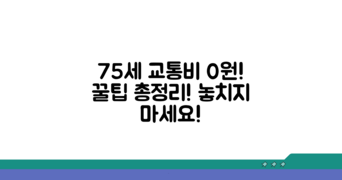75세 이상 교통카드 혜택 총정리