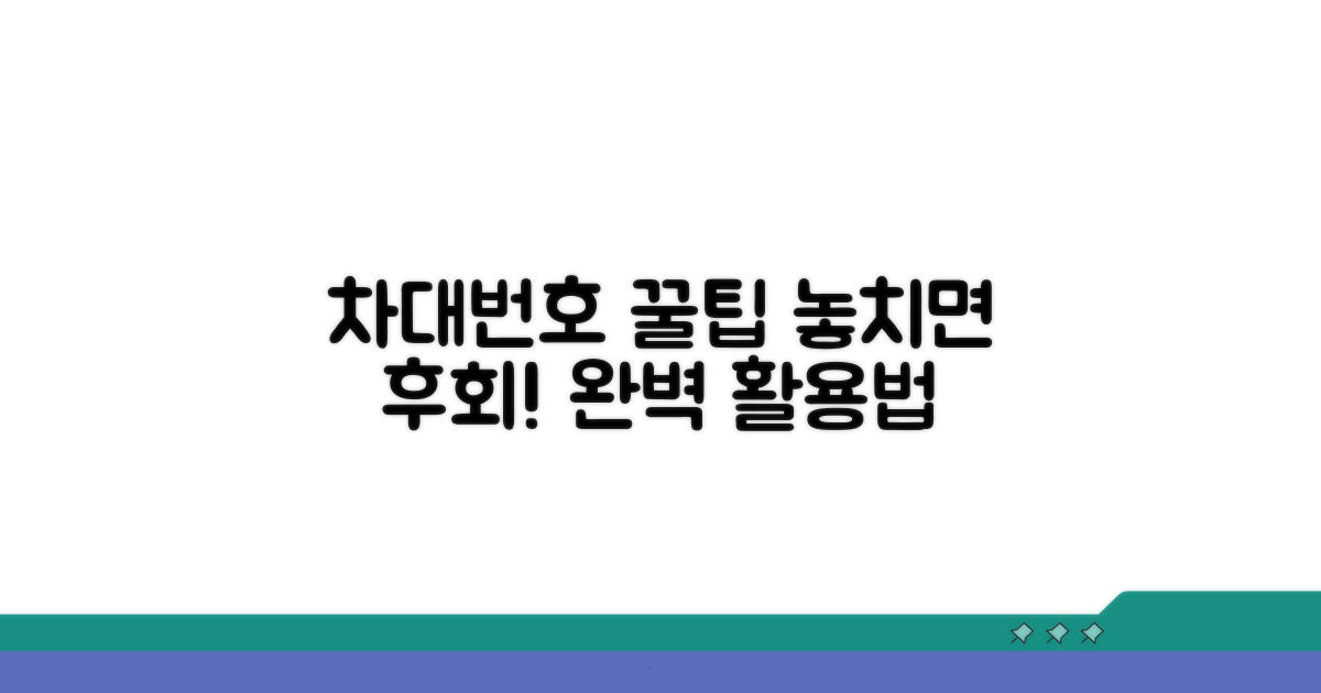 차대번호 정보, 꼼꼼하게 활용하기