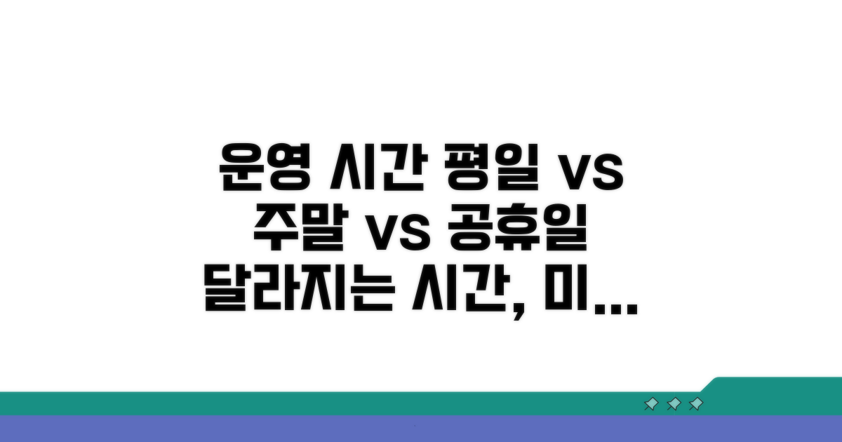 평일, 주말, 공휴일 운영 시간 비교