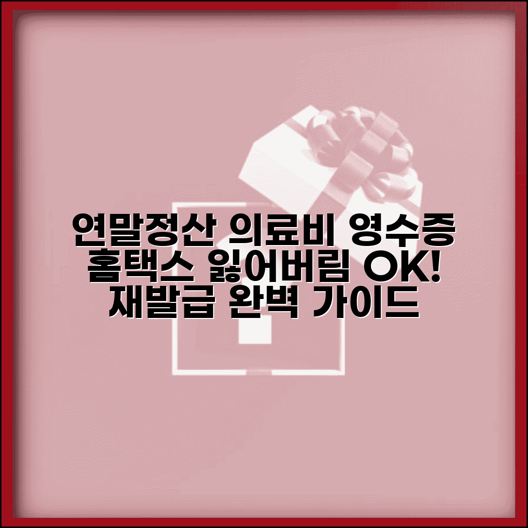 연말정산 의료비 영수증 분실? 홈택스 재발급 방법과 필요 서류 완벽 정리