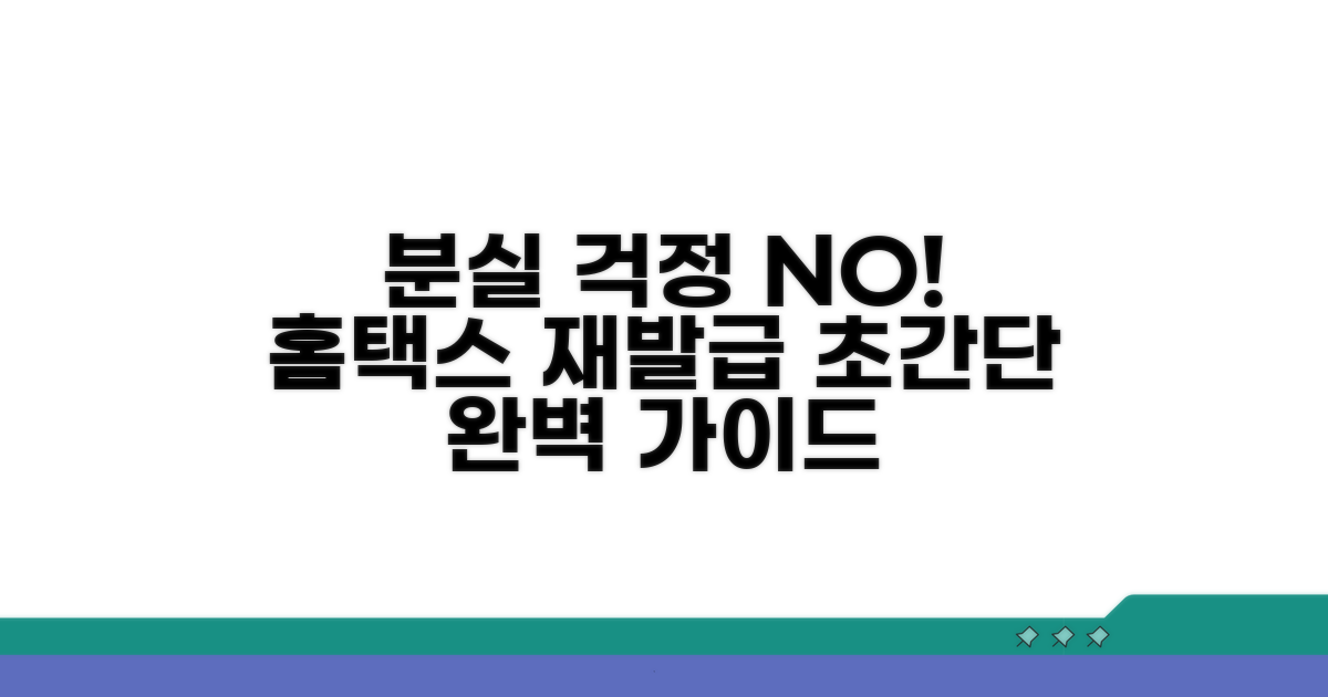 분실해도 괜찮아, 홈택스 재발급 방법 완벽 안내