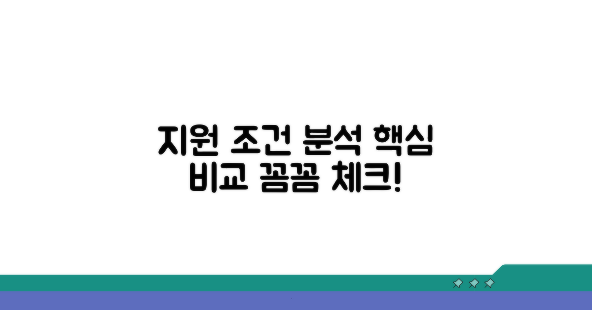 지원 조건 상세 분석 및 비교