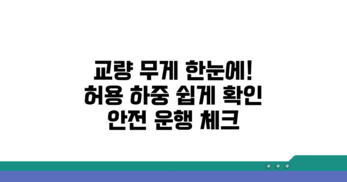 교량별 허용 무게, 쉽게 알아보는 방법