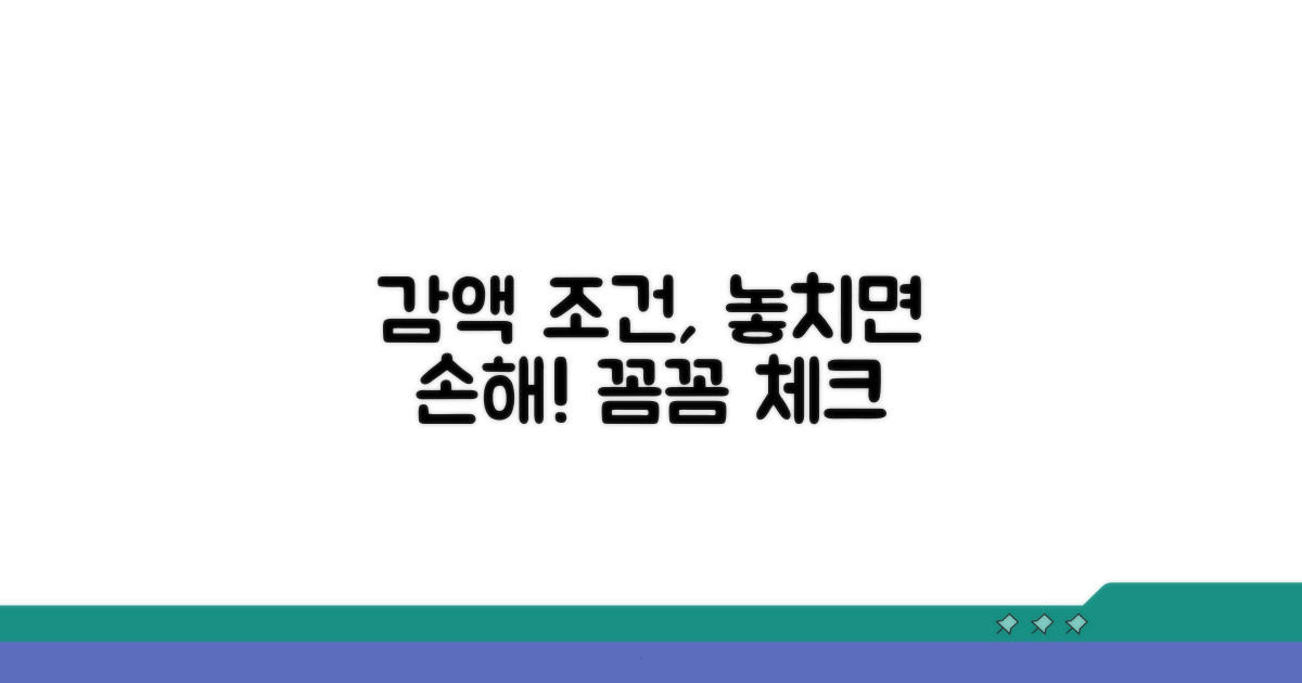 감액 조건, 꼼꼼히 확인하세요