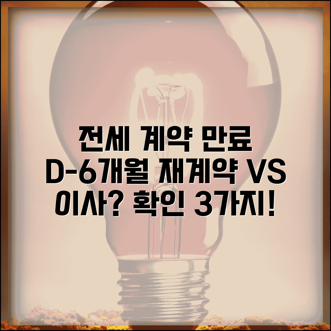 전세계약 만료 6개월 전 준비 | 재계약 vs 이사 체크리스트