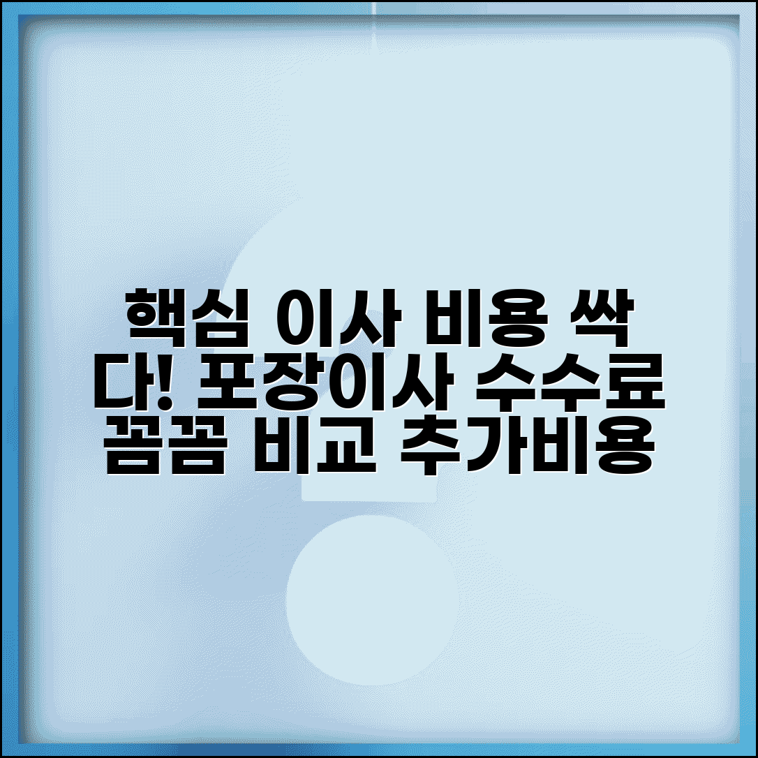 이삿짐 포장이사 비용 견적 | 이사업체 포장이사 수수료와 추가비용