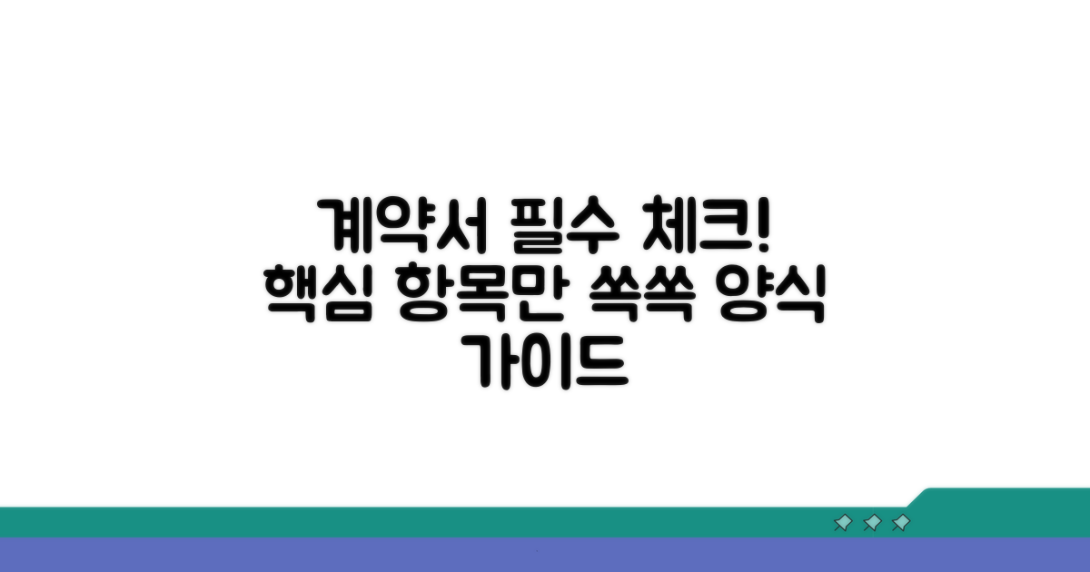 계약서 양식 및 필수 항목 체크