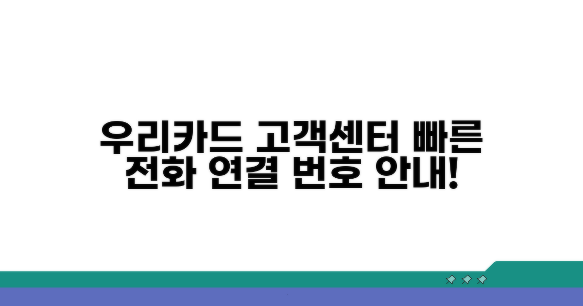 우리카드 고객센터 전화번호 안내