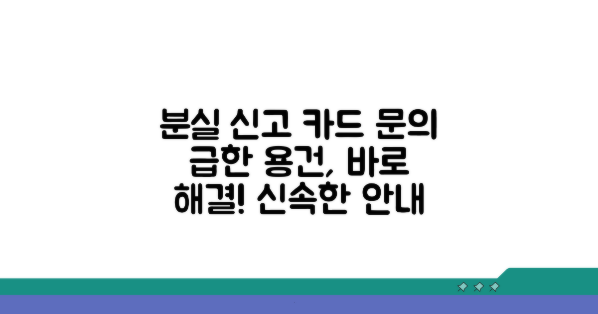 분실 신고 및 카드 관련 문의
