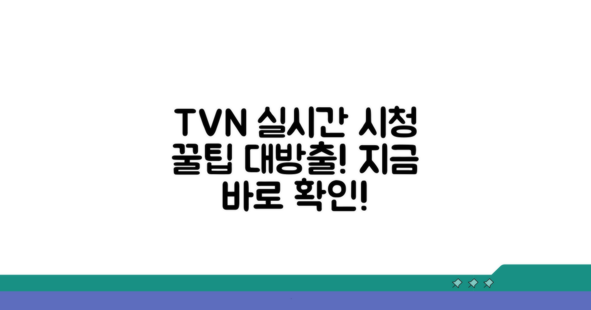 TVN 실시간 시청 방법 완벽 정리