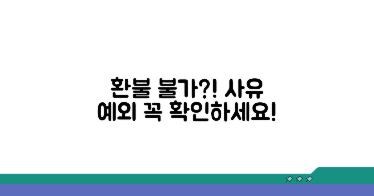 주의! 환불 불가 사유와 예외 상황