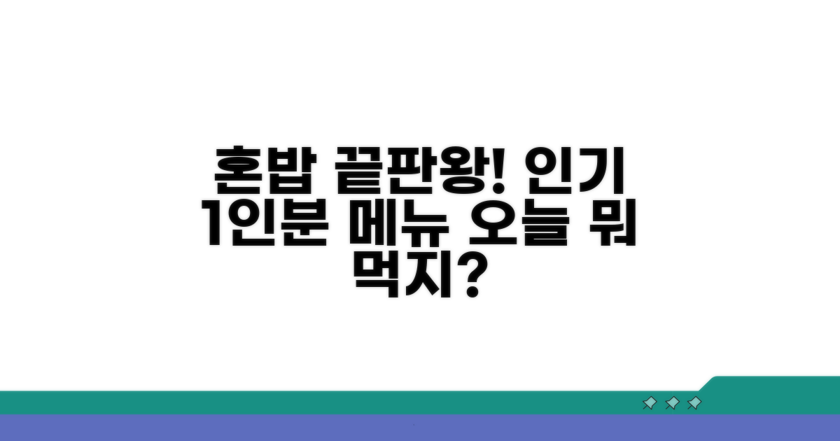인기 1인분 메뉴 추천