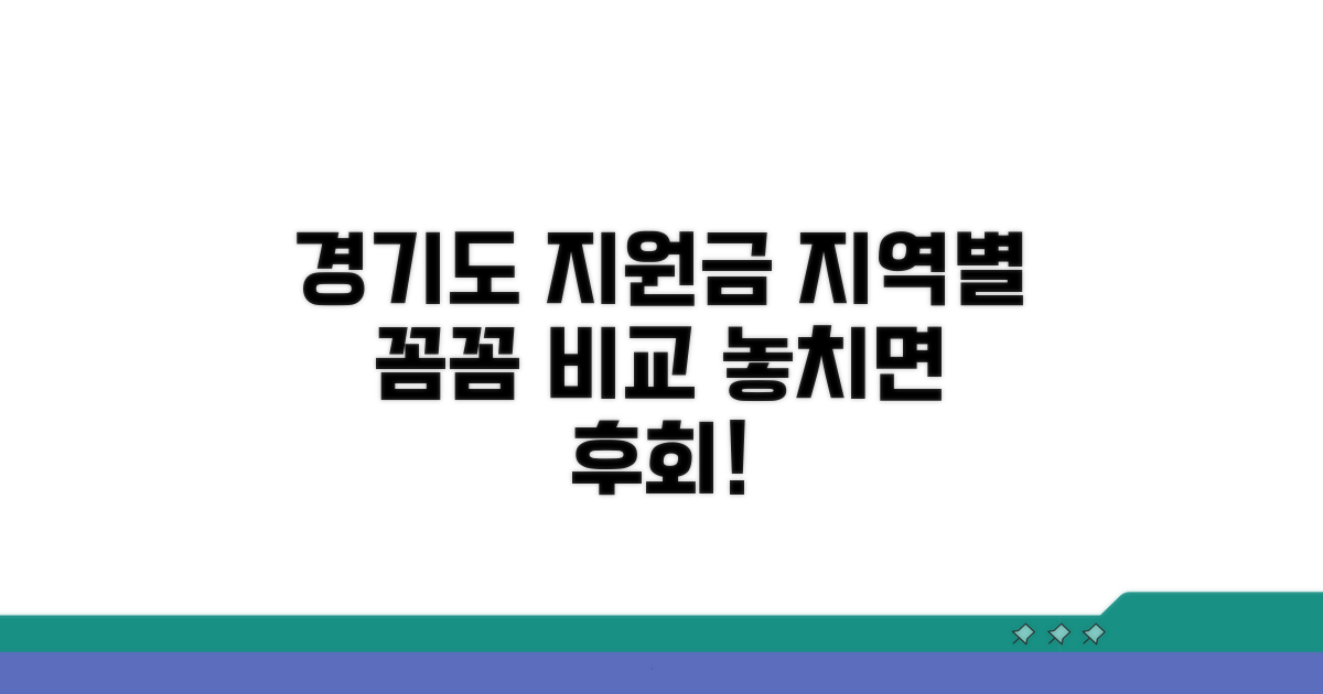 경기도 시군별 지원금 상세 비교