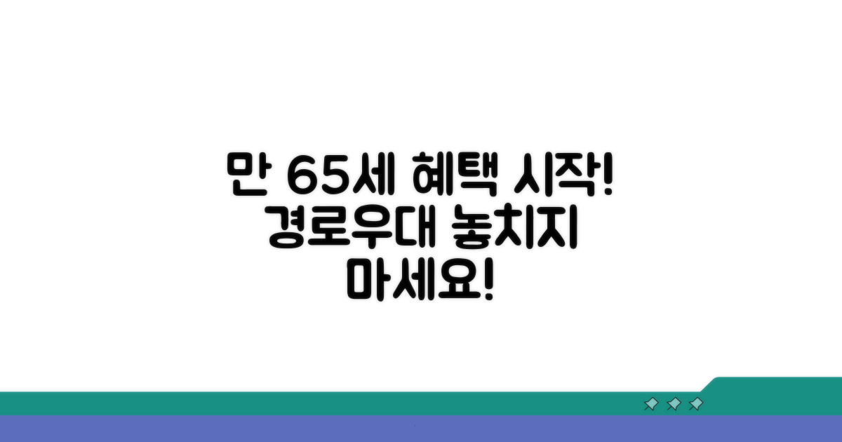 만 65세, 경로우대 혜택 시작