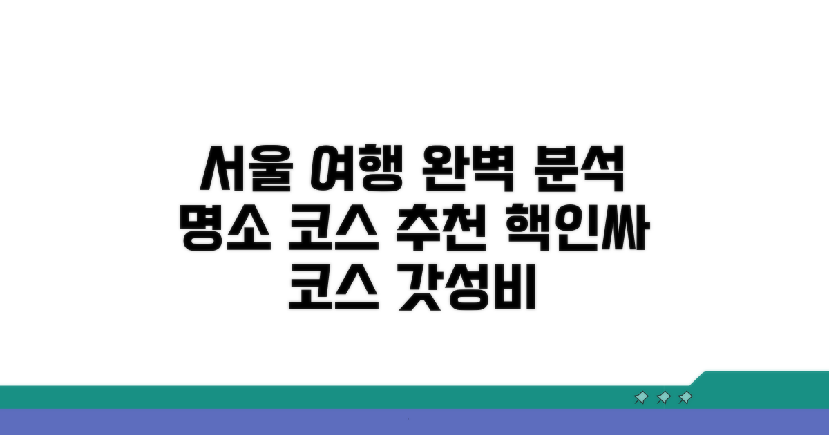 서울 명소별 여행 코스 완벽 분석