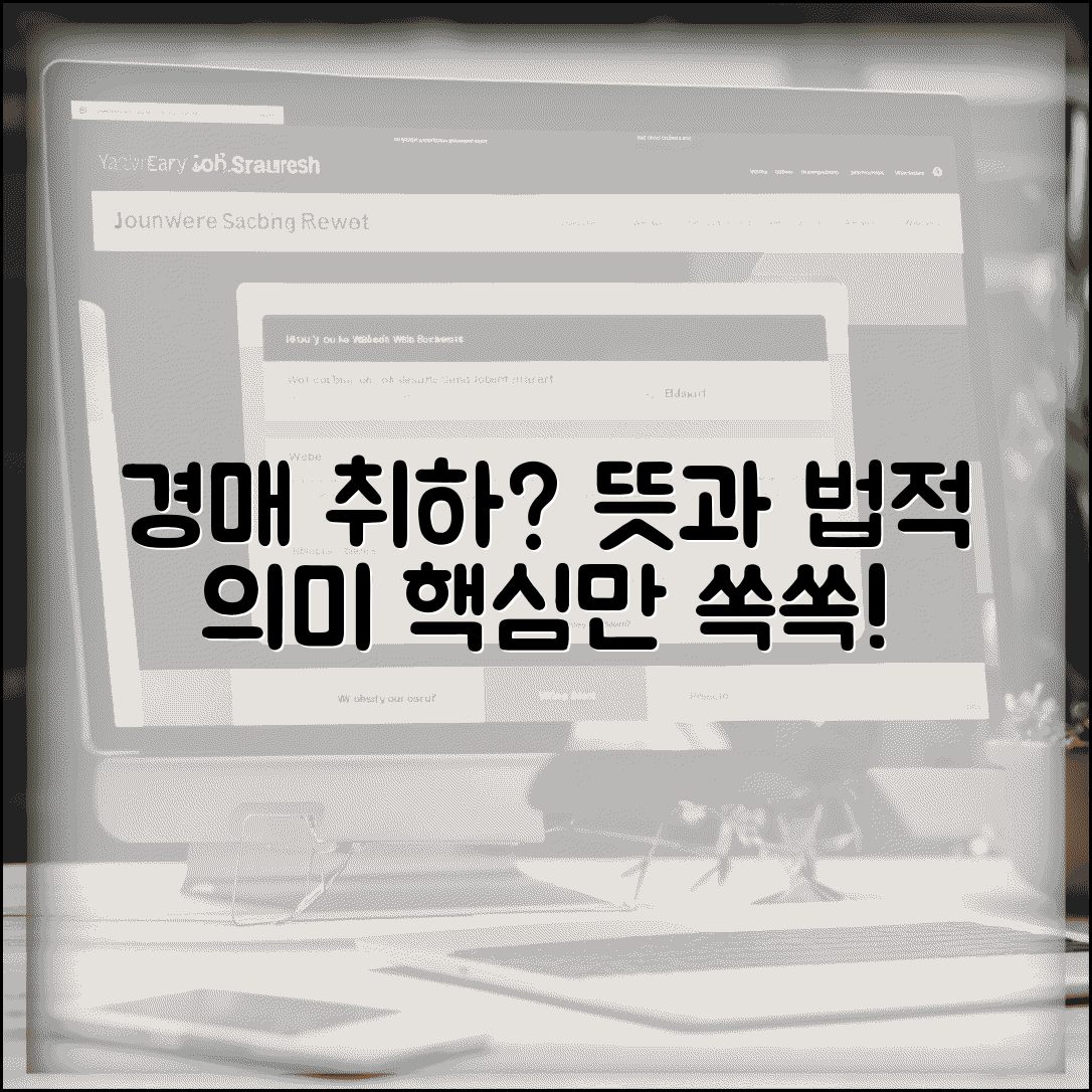 경매 취하란 무엇인가 | 경매취하 뜻 및 법적 의미