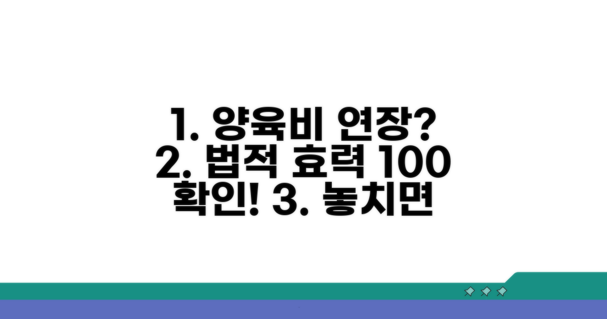 양육비 연장 시 법적 효력 확인