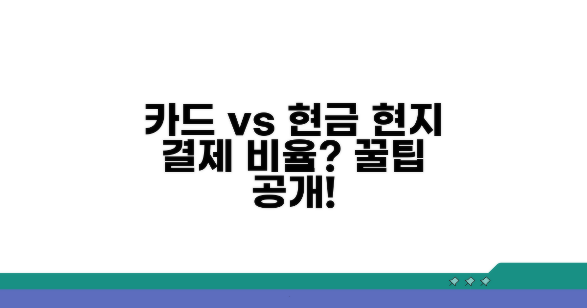 현지에서 카드, 현금 비율은?