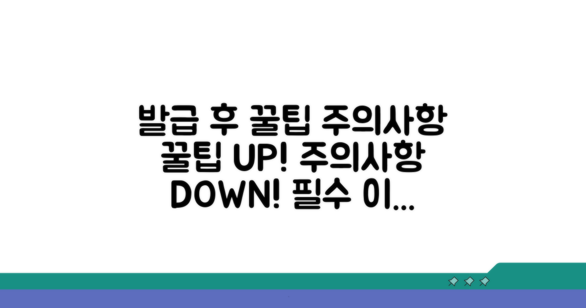 발급 후 이용 꿀팁과 주의사항
