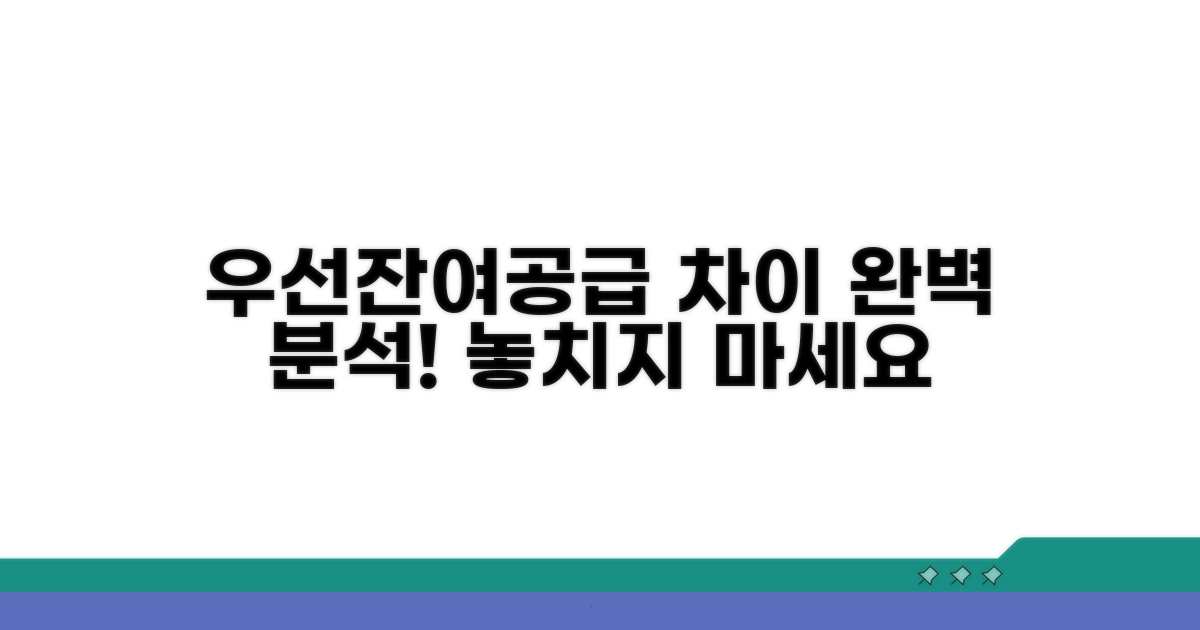 우선공급 잔여공급 차이점 분석