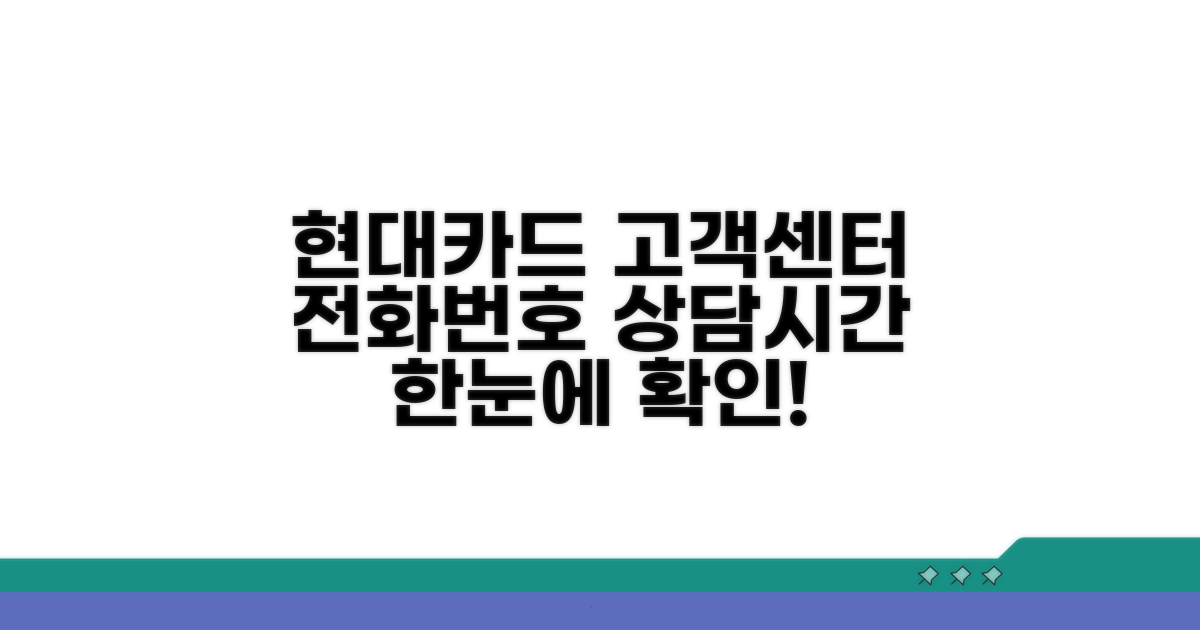현대카드 고객센터 전화번호와 상담시간