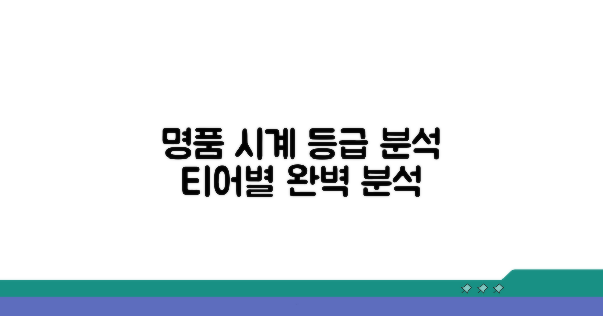 명품 시계 티어별 등급 완벽 분석
