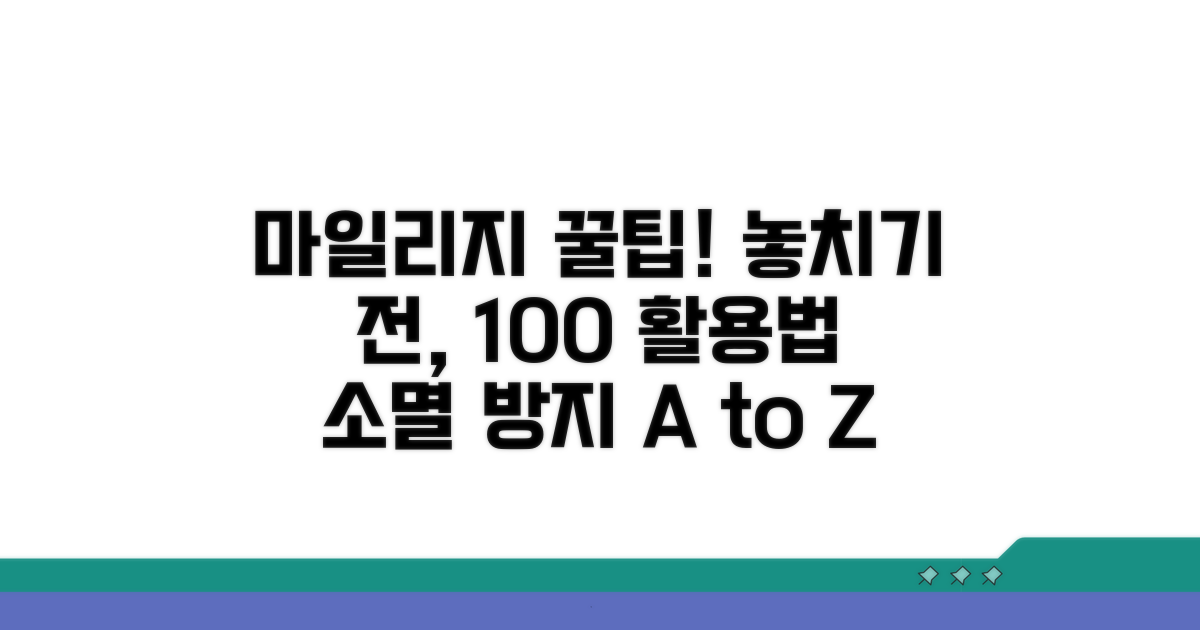 마일리지 적립부터 소멸 전 사용법