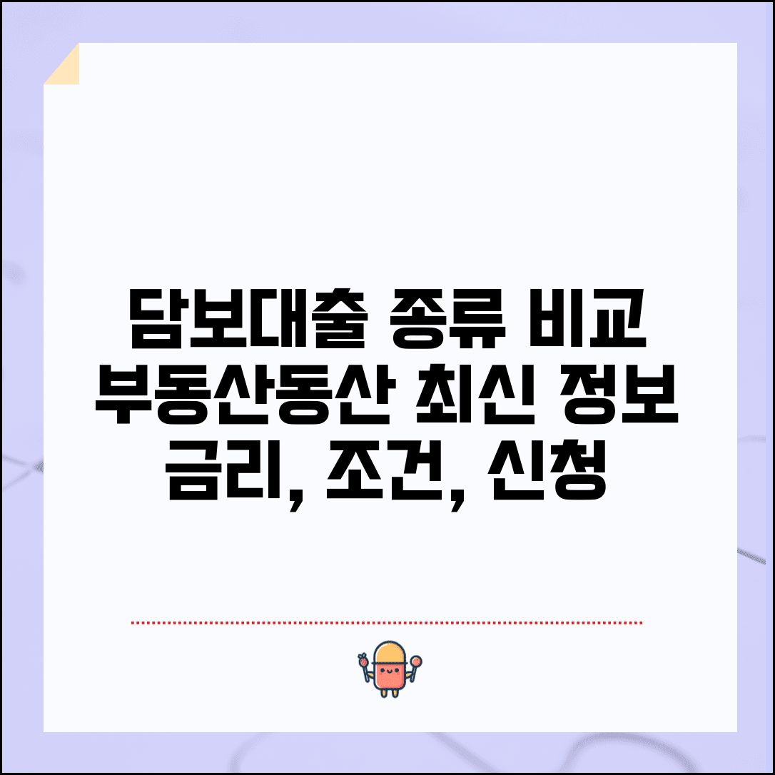 담보 대출 종류 비교 | 부동산 동산 담보대출 종류, 조건, 금리, 신청방법 총정리