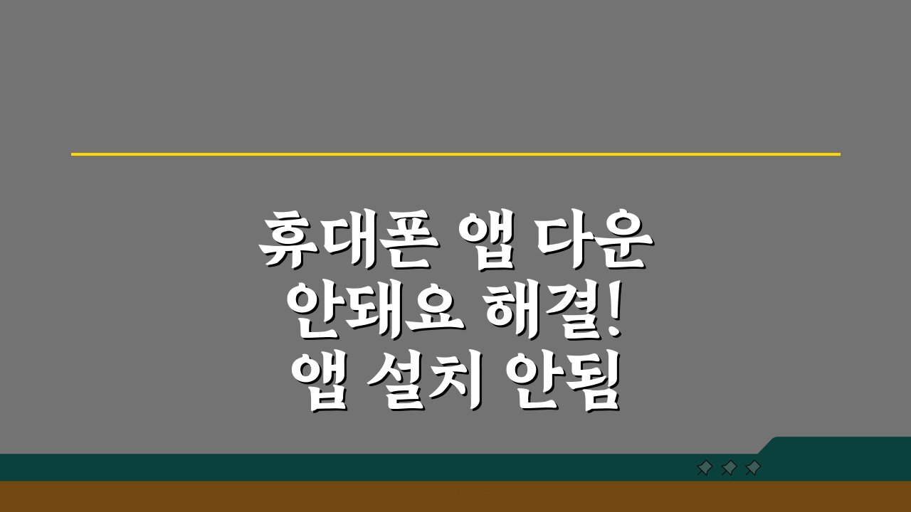휴대폰 앱 다운 안돼요 해결! 앱 설치 안됨 용량 권한 점검법