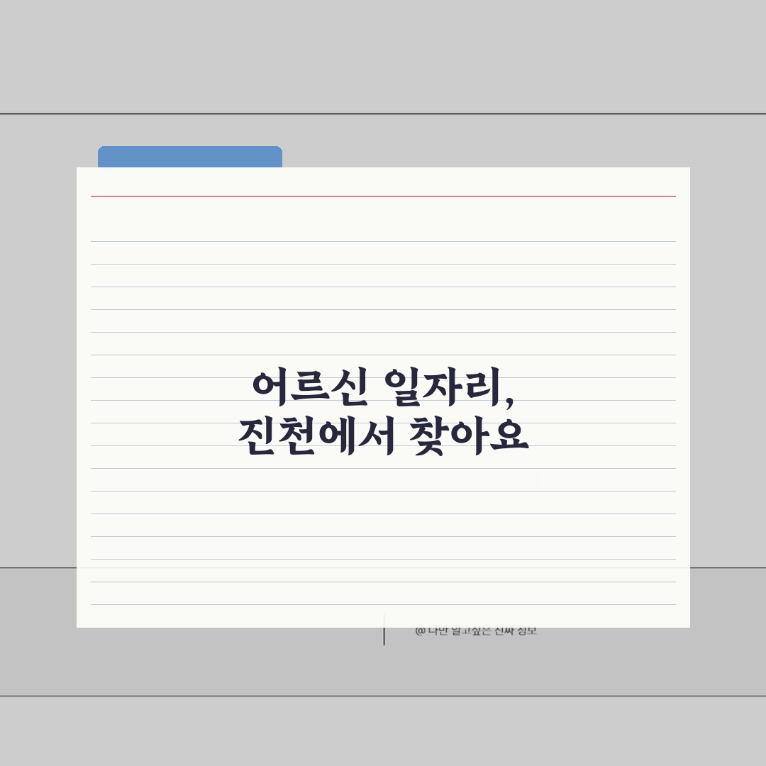 진천군 노인 일자리 | 중장년 취업 A to Z: 7가지 핵심 정보 총정리