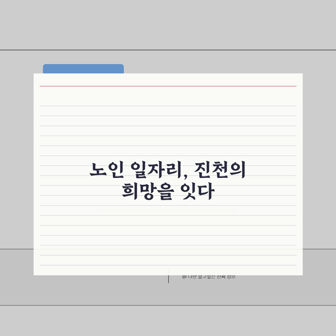 진천군 노인 일자리 | 중장년 취업 A to Z: 7가지 핵심 정보 총정리