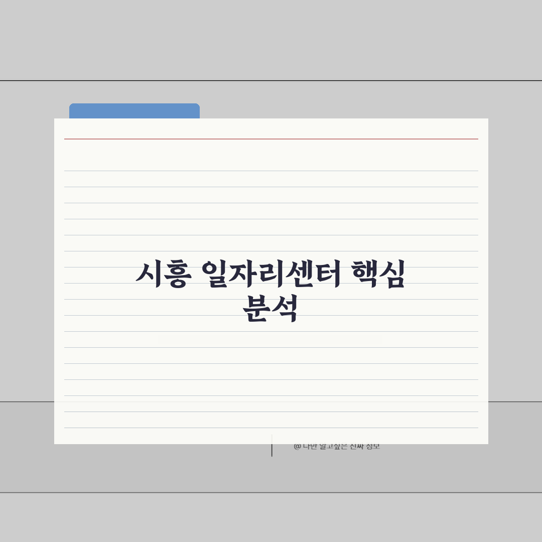 시흥시청 홈페이지 일자리센터 및 공공근로 정보 완벽가이드: 7가지 핵심 정보